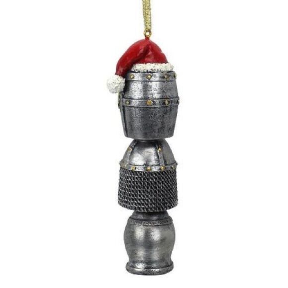 Medieval Helms Totem Holiday Ornament 1½"Wx2"Dx5"H - Picture 7 of 8
